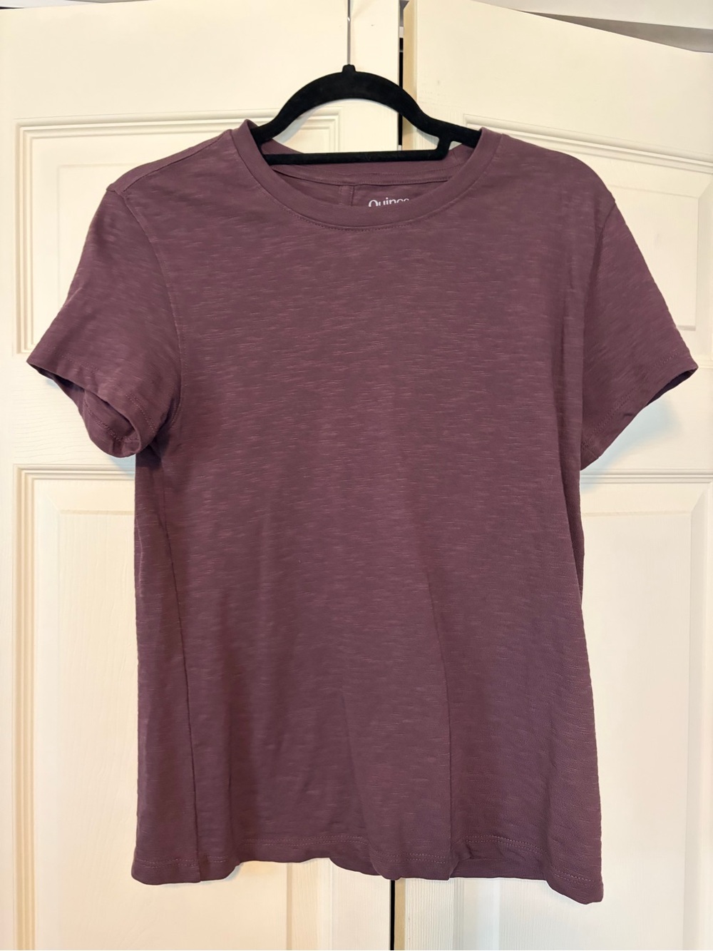 Quince Women's Eggplant color Crewneck Tee